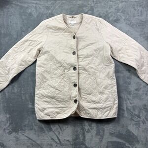 Free Assembly Quilted Liner Jacket Women's Size M Cream Coat